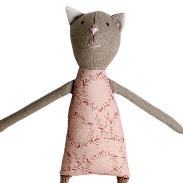 18" Clay Cat in Pink XOXO