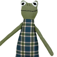 18" Green Plaid Happy Frog