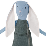 18" Blue Rabbit in gray Textile