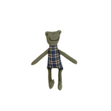 8" Green Plaid Happy Frog