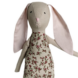 18" Sand Rose Patch Rabbit in Taupe