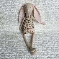 18" Sand Rose Patch Rabbit in Taupe