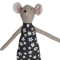 18" Tan Anemone Circus Mouse in Charcoal