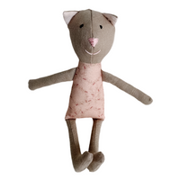 8" Clay XOXO Cat in Pink