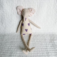 18" Sand Heart Elephant in Purple