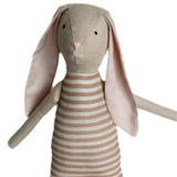 18" Sand Chard Stripe Rabbit in Pink