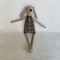 18" Tan Fall Plaid Dog in Gray