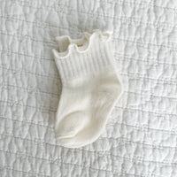 Cream Ruffle Sock