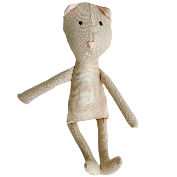 8" Sand Gingham Cat in Neutral