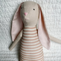 18" Sand Chard Stripe Rabbit in Pink