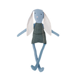 18" Blue Rabbit in gray Textile