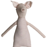 18" Pale Pink Pig in Stripes