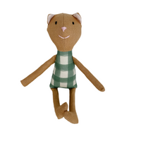 8" Honey Gingham Cat in Green