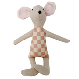 8" Sand Checkered Mouse in Pink