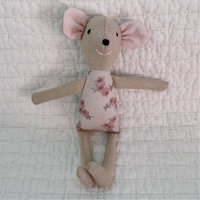 8" Tan Daffodil Mouse in Vintage Pink