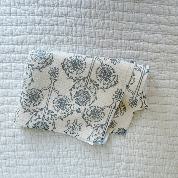 Wildflower Print in Blue Towel