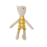 8" Sand Gingham Cat in Yellow