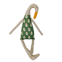 18" Tan Runner Duck in Muted Green Daisy