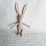 8" Sand Heart Ribbon Bunny in Berry