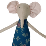 18" Sand Tea Rose Elephant in Blue