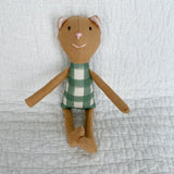 8" Honey Gingham Cat in Green