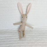 8" Sand Kale Stripe Bunny in Pale Pink