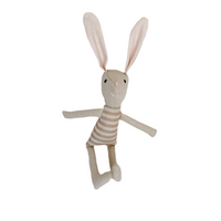 8" Sand Kale Stripe Bunny in Pale Pink