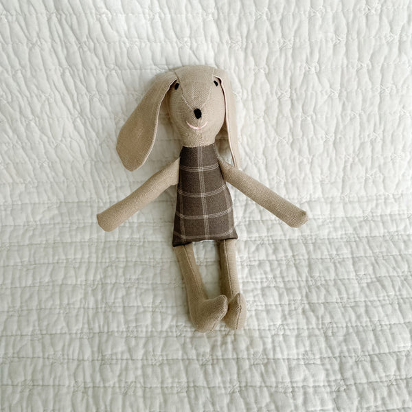 8" Tan Fall Plaid Dog in Gray