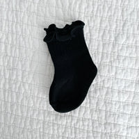 Black Ruffle Sock