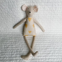 18" Sand Heart Mouse in Yellow