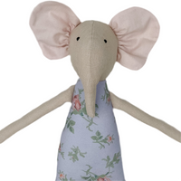 18" Sand Tea Rose Elephant in Sky Blue