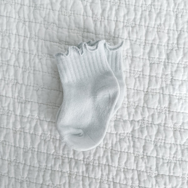 Light Grey Ruffle Sock