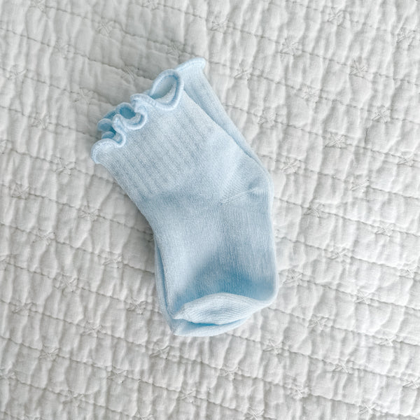 Light Blue Ruffle Sock