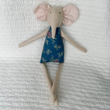 18" Sand Tea Rose Elephant in Blue