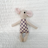 8" Sand Checkered Mouse in Lavender