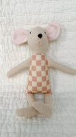 8" Sand Checkered Mouse in Pink