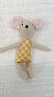 8" Sand Checkered Mouse in Yellow