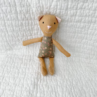 8" Honey Calico Cat in Dusty Sage Green