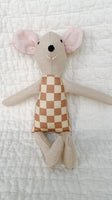 8" Checkered Mouse in Terra Cotta