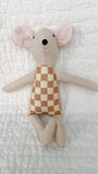 8" Checkered Mouse in Terra Cotta