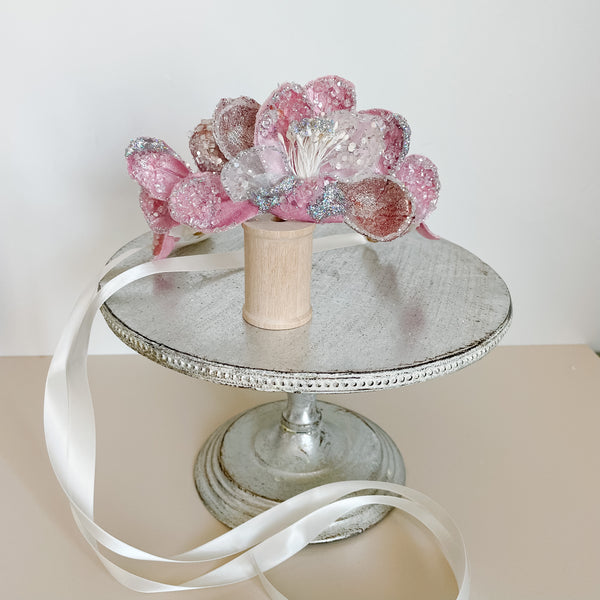 Pink Velvet floral crown 2