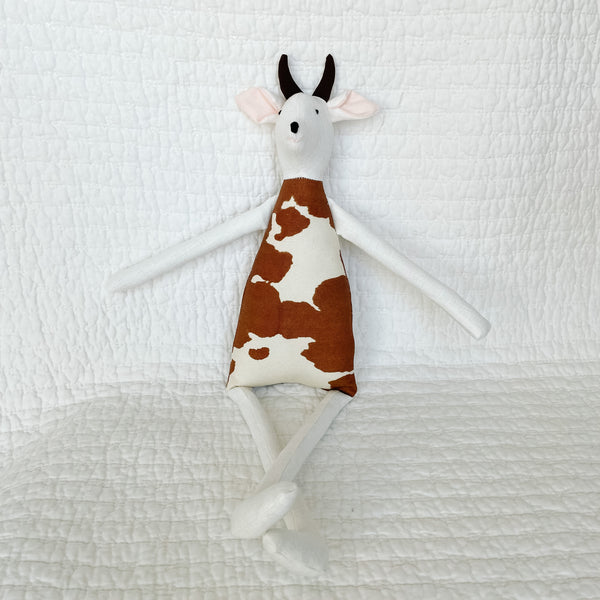 18" Cream Cow in Brown