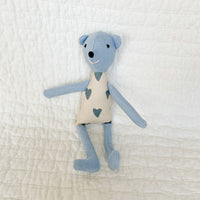 8" Blue Blue Heart Bear