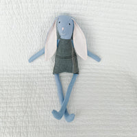 18" Blue Rabbit in gray Textile