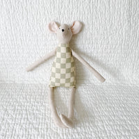 18" Sand Checkered Mouse in Mint