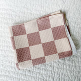 Checkered Terra Cotta Pink Towel