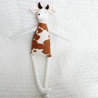 18" Cream Cow in Brown