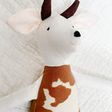 18" Cream Cow in Brown