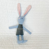 8" Blue Bunny in gray Textile