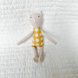 8" Sand Gingham Cat in Yellow